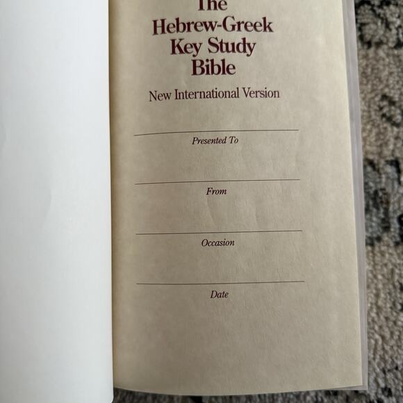 The Hebrew-Greek Key Study Bible NIV‎ Red Brown Hardcover Red Letter Jesus - Picture 5 of 7